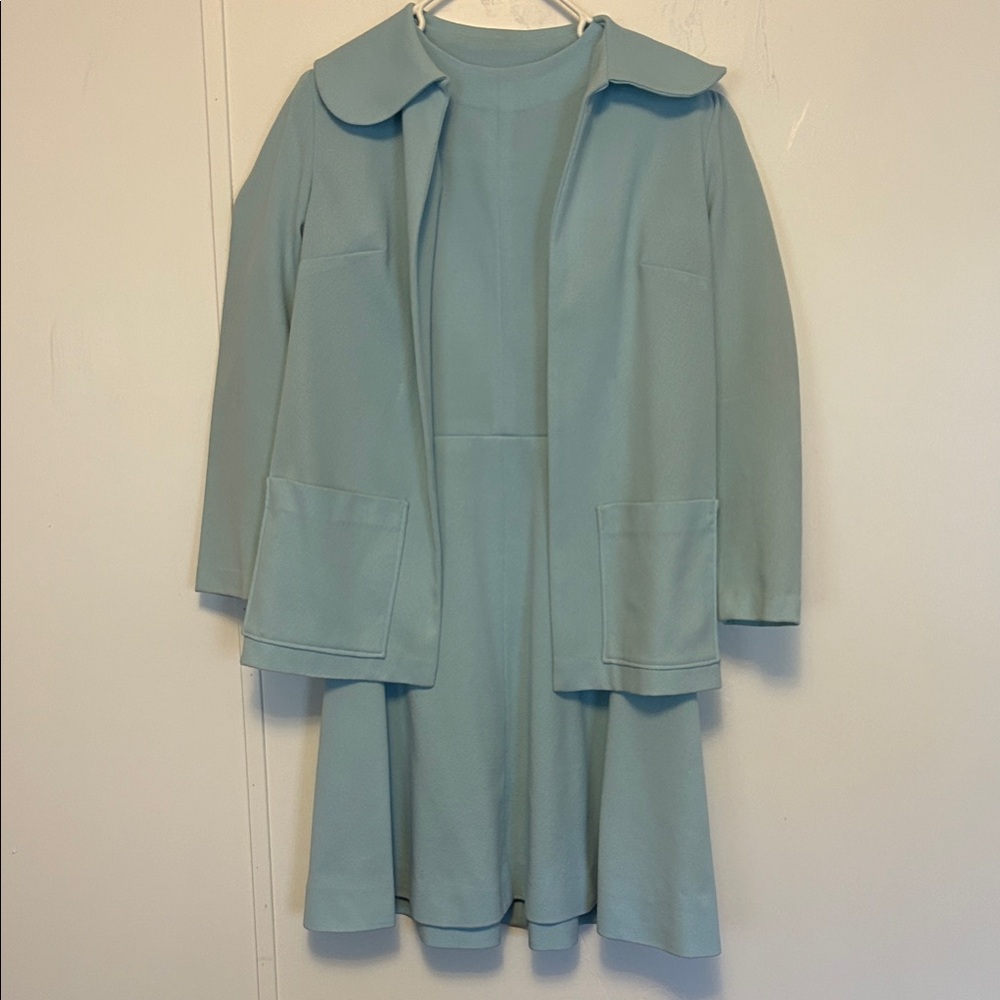 Jackie Kennedy Style - Vintage Light Blue Dress and Coat Set